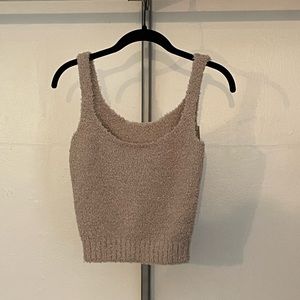 Skims Cozy Knit Tank S/M Stone color